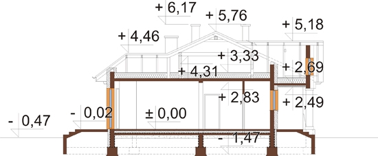 Projekt domu DM-6079 - przekrój