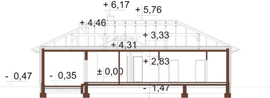 Projekt domu DM-6079 - przekrój