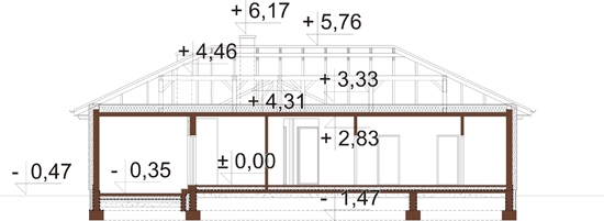 Projekt domu DM-6079 - przekrój