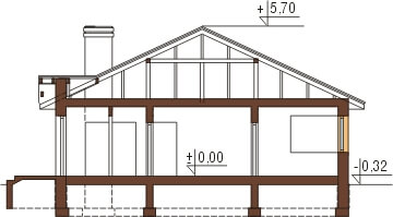 Projekt domu L-6322 - przekrój