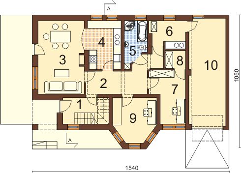 Projekt domu DM-6325 - rzut