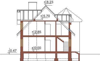 Projekt domu DM-6325 - przekrój