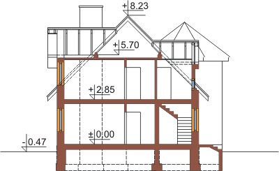 Projekt domu DM-6325 - przekrój