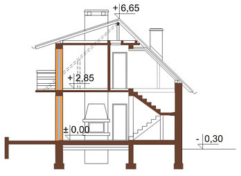 Projekt domu DM-6080 - przekrój