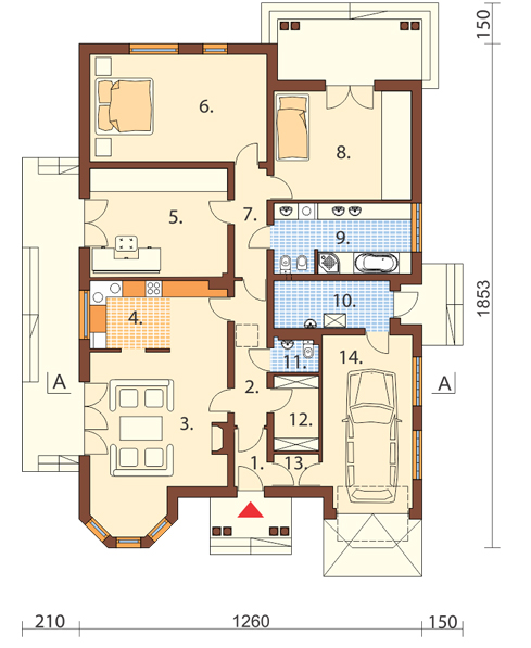 Projekt domu DM-6329 - rzut