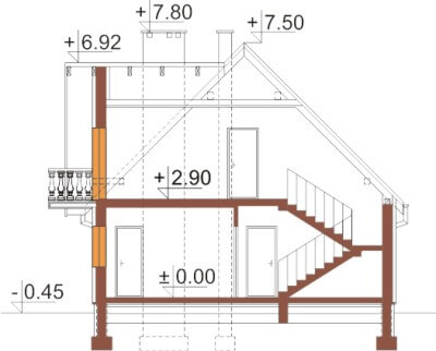 Projekt domu DM-6332 - przekrój