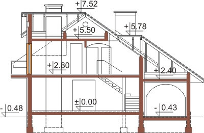 Projekt domu DM-6333 - przekrój