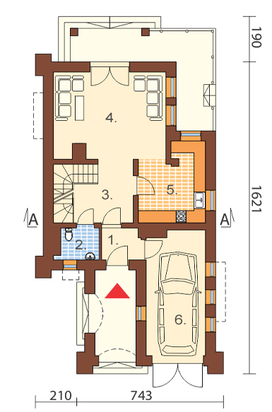 Projekt domu DM-6081 - rzut