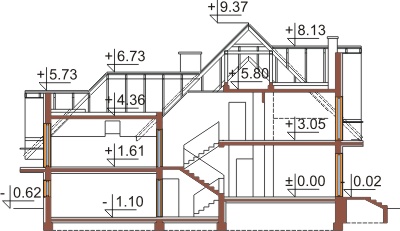 Projekt domu L-6334 - przekrój