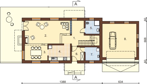 Projekt domu DM-6335 - rzut