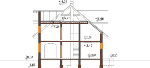 Projekt domu L-6337 - przekrój