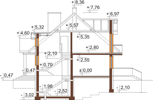 Projekt domu DM-6338 - przekrój