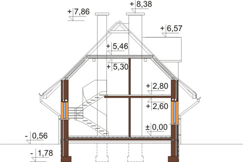 Projekt domu L-6339 - przekrój