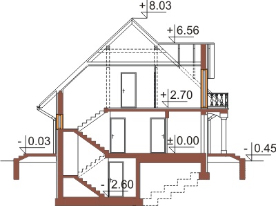 Projekt domu DM-6340 - przekrój