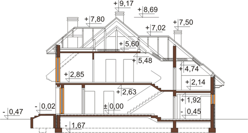 Projekt domu DM-6344 - przekrój