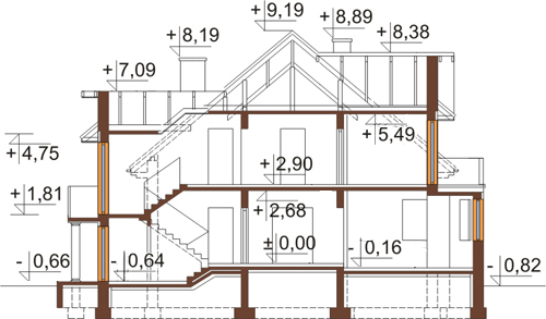 Projekt domu L-6343 - przekrój