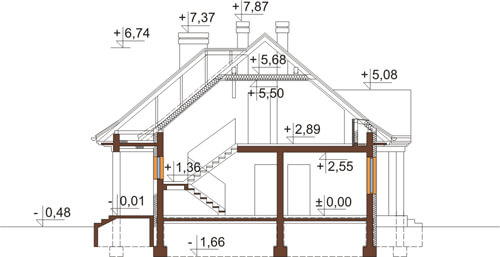 Projekt domu DM-6348 - przekrój