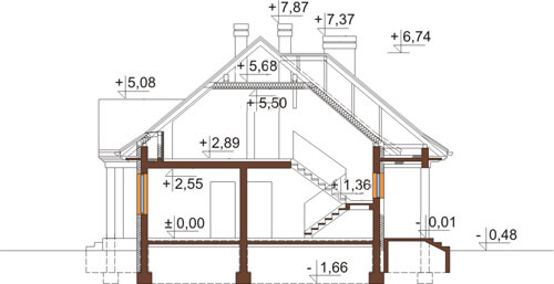 Projekt domu L-6348 - przekrój
