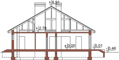 Projekt domu L-6329 - przekrój