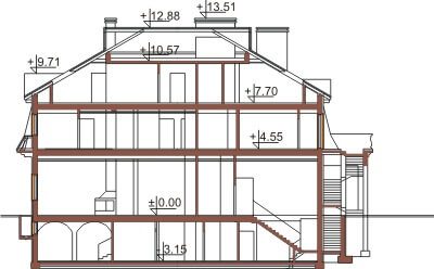Projekt LK-12 - przekrój