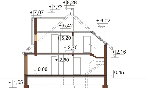 Projekt domu L-6359 - przekrój