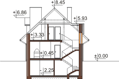 Projekt domu DM-6363 - przekrój