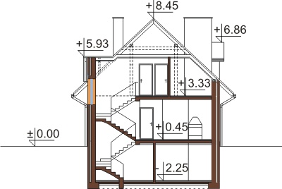Projekt domu L-6363 - przekrój