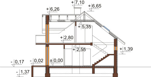 Projekt domu DM-6346 - przekrój