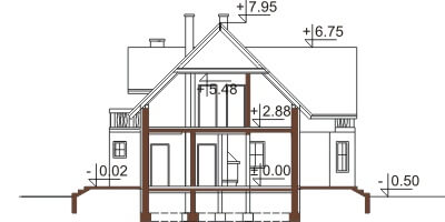 Projekt domu DM-6357 - przekrój