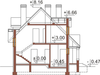 Projekt domu DM-6369 - przekrój