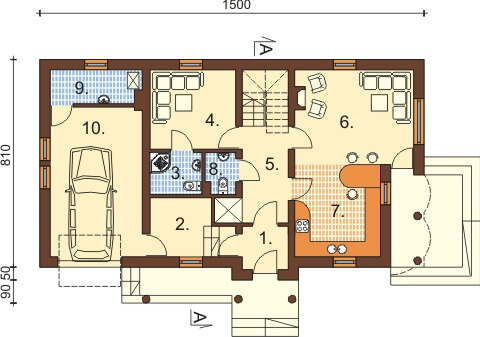 Projekt domu DM-6369 - rzut