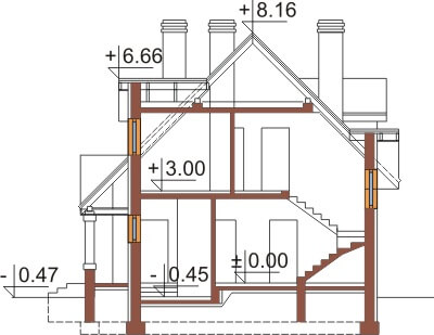 Projekt domu L-6369 - przekrój