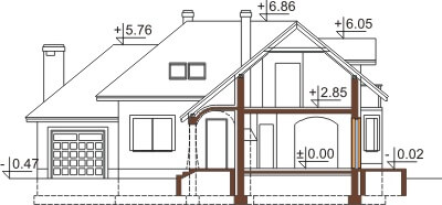 Projekt domu L-6373 - przekrój