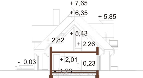 Projekt domu DM-6349 - przekrój