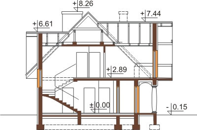 Projekt domu L-6350 - przekrój