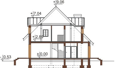 Projekt domu L-6358 - przekrój