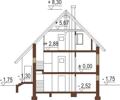 Projekt domu DM-6088 - przekrój