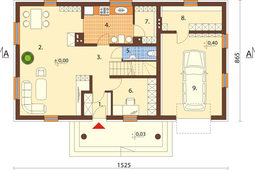 Projekt domu DM-6368 - rzut