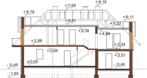 Projekt domu DM-6368 - przekrój