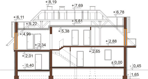 Projekt domu L-6368 - przekrój