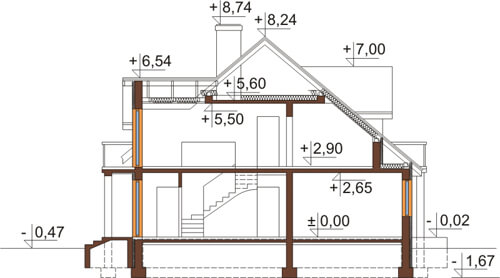 Projekt domu DM-6370 - przekrój
