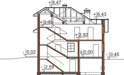 Projekt domu L-6394 - przekrój