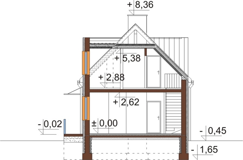 Projekt domu DM-6417 - przekrój