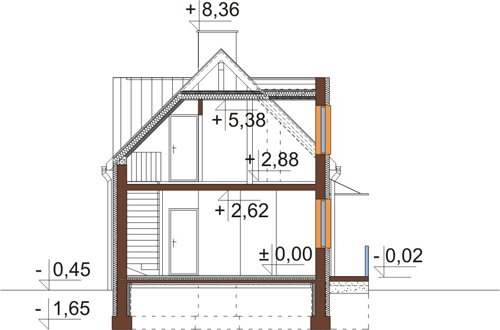 Projekt domu L-6417 - przekrój