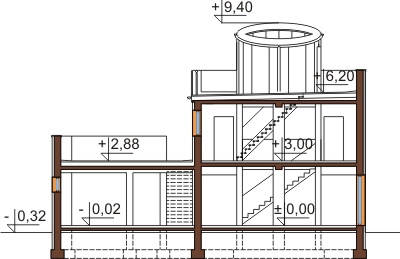 Projekt domu L-6386 - przekrój