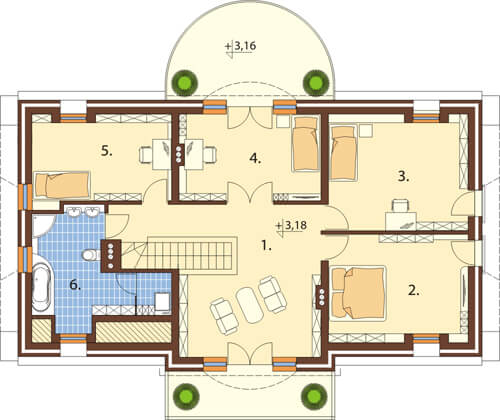 Projekt domu DM-6414 - rzut