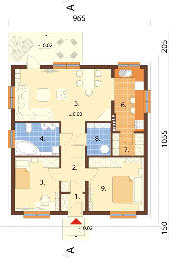 Projekt domu DM-5519 - rzut