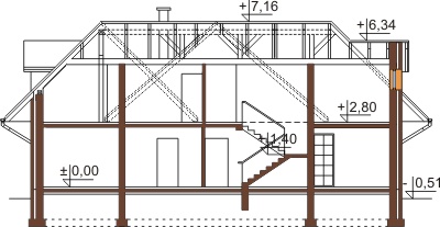 Projekt domu DM-6354 - przekrój