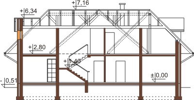 Projekt domu L-6354 - przekrój