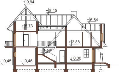 Projekt domu L-6397 - przekrój